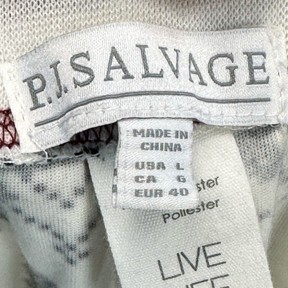 PJ Salvage Elastic Waist Draw String Snowflake Ski Print Long Lounge Sleep Pants - Picture 6 of 9